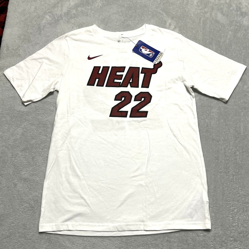 Nike YOUTH L ARGE 14/16 White Miami Heat Jimmy Butler #22 NBA T-Shirt Jersey NWT